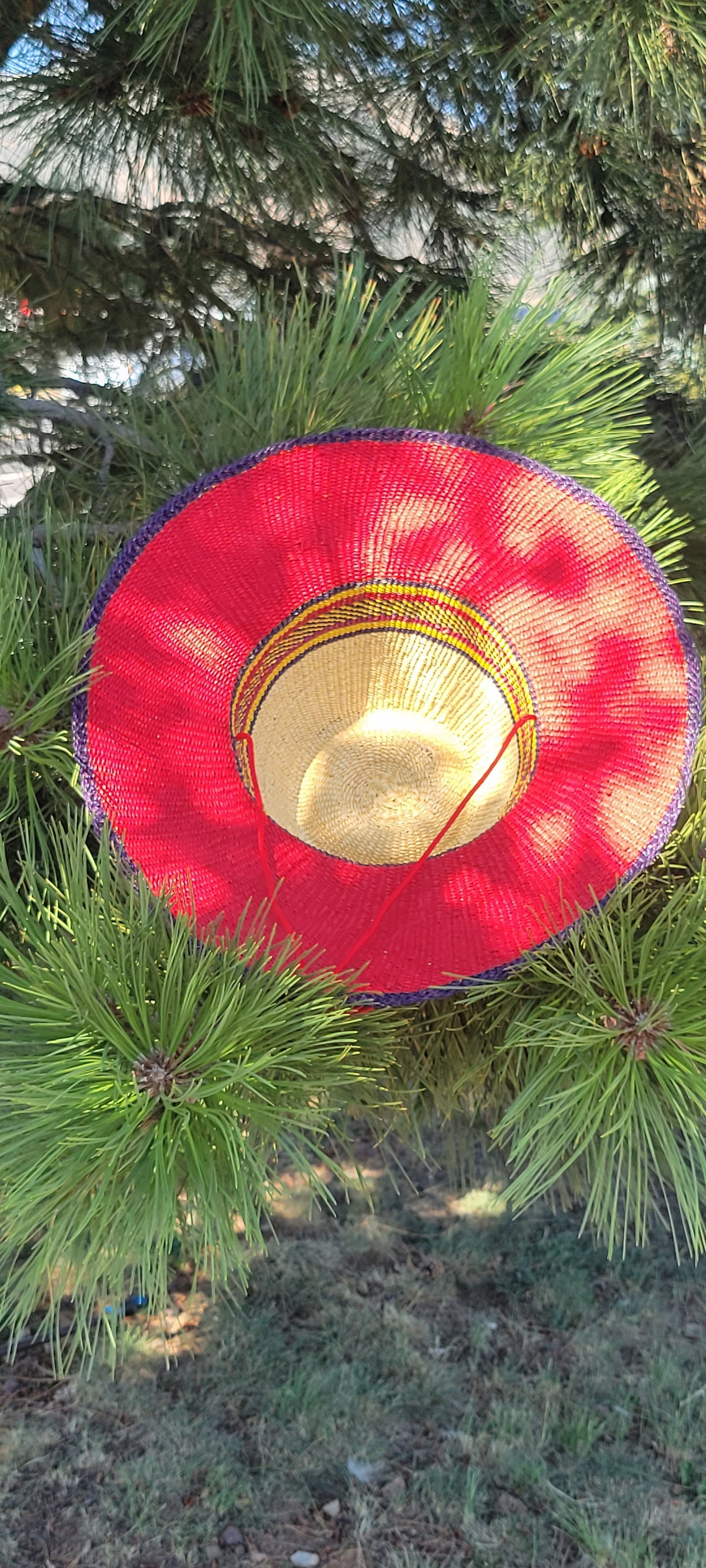 Bolga Widebrim Hat with Om and Tree of Life Symbol