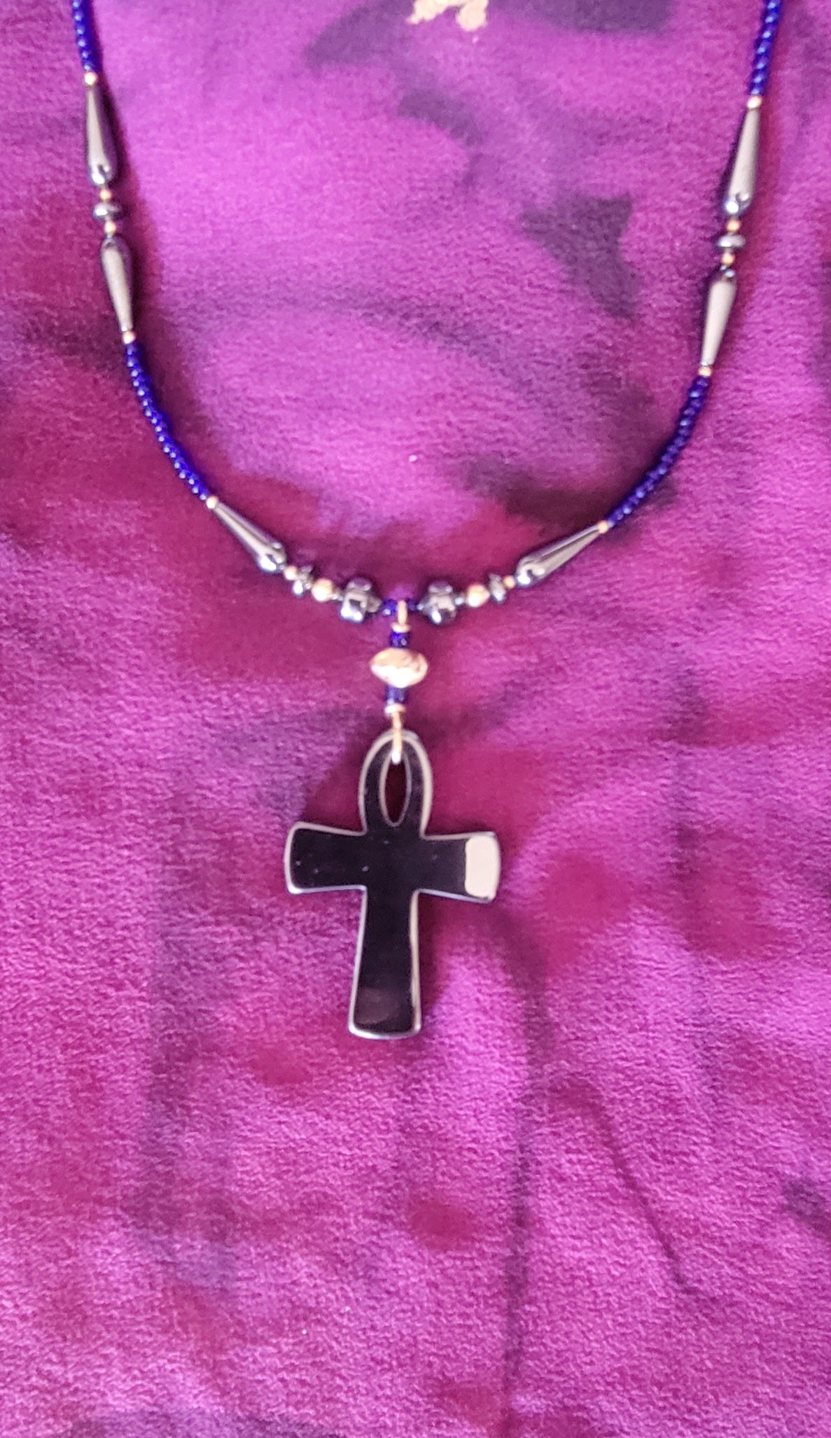 Hematite Ankh Necklace