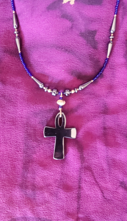 Hematite Ankh Necklace