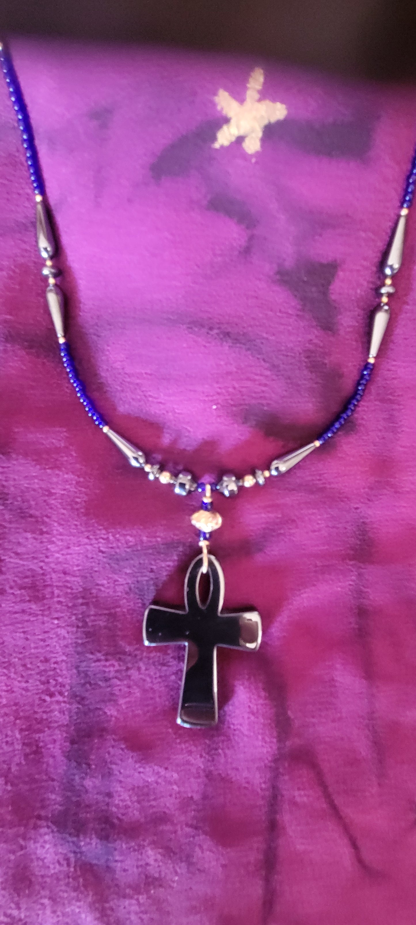 Hematite Ankh Necklace